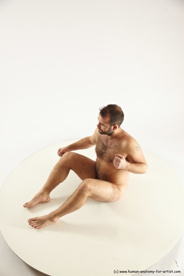 Nude Man White Sitting poses - simple Average Short Brown Sitting poses - ALL Multi angles poses Realistic