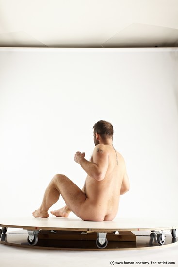 Nude Man White Sitting poses - simple Average Short Brown Sitting poses - ALL Multi angles poses Realistic