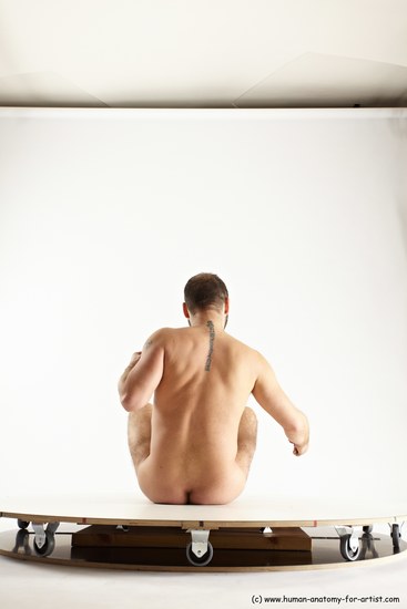 Nude Man White Sitting poses - simple Average Short Brown Sitting poses - ALL Multi angles poses Realistic