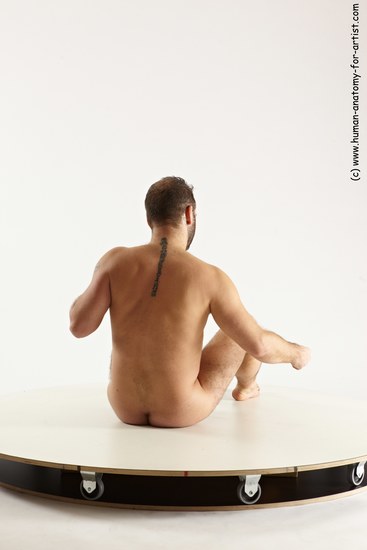 Nude Man White Sitting poses - simple Average Short Brown Sitting poses - ALL Multi angles poses Realistic