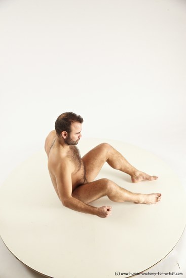 Nude Man White Sitting poses - simple Average Short Brown Sitting poses - ALL Multi angles poses Realistic