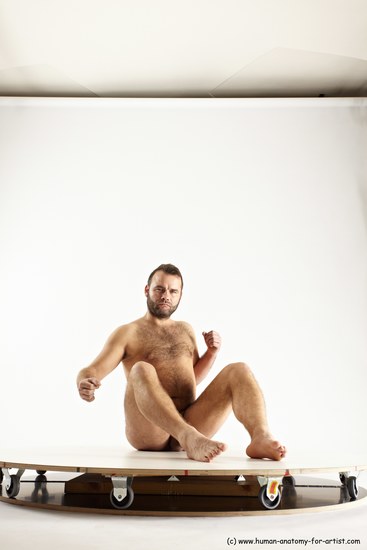 Nude Man White Sitting poses - simple Average Short Brown Sitting poses - ALL Multi angles poses Realistic