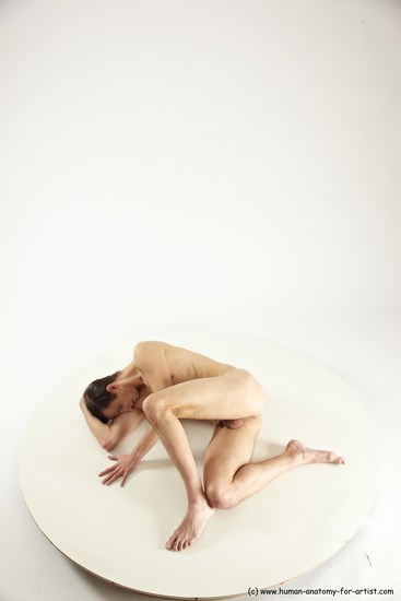 Nude Man White Laying poses - ALL Athletic Short Brown Laying poses - on side Multi angles poses Realistic