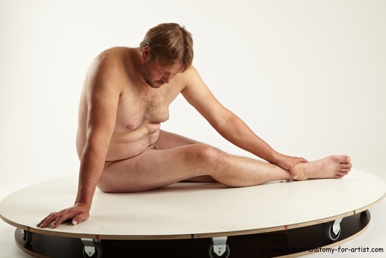 Nude Man White Sitting poses - simple Average Short Blond Sitting poses - ALL Realistic