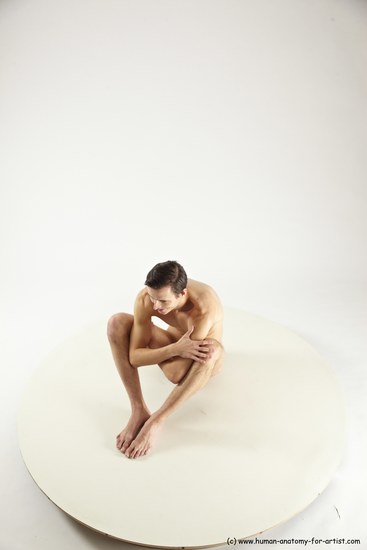 Nude Man White Sitting poses - simple Athletic Short Brown Sitting poses - ALL Multi angles poses Realistic