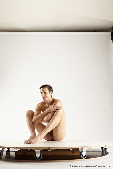 Nude Man White Sitting poses - simple Athletic Short Brown Sitting poses - ALL Multi angles poses Realistic