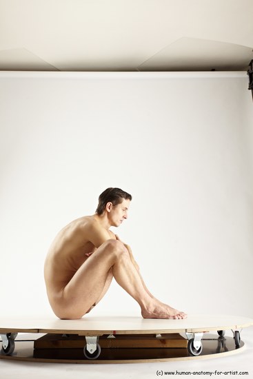 Nude Man White Sitting poses - simple Athletic Short Brown Sitting poses - ALL Multi angles poses Realistic