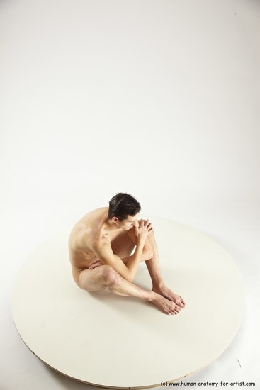 Nude Man White Sitting poses - simple Athletic Short Brown Sitting poses - ALL Multi angles poses Realistic