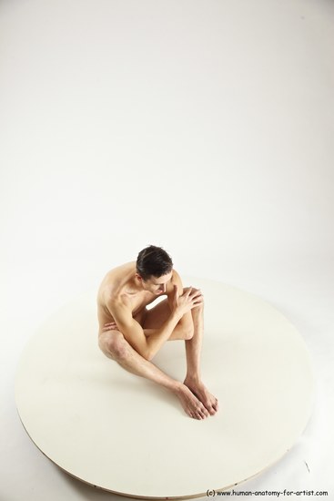 Nude Man White Sitting poses - simple Athletic Short Brown Sitting poses - ALL Multi angles poses Realistic