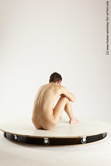 Nude Man White Sitting poses - simple Athletic Short Brown Sitting poses - ALL Multi angles poses Realistic