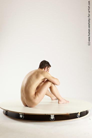 Nude Man White Sitting poses - simple Athletic Short Brown Sitting poses - ALL Multi angles poses Realistic