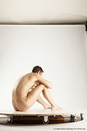 Nude Man White Sitting poses - simple Athletic Short Brown Sitting poses - ALL Multi angles poses Realistic