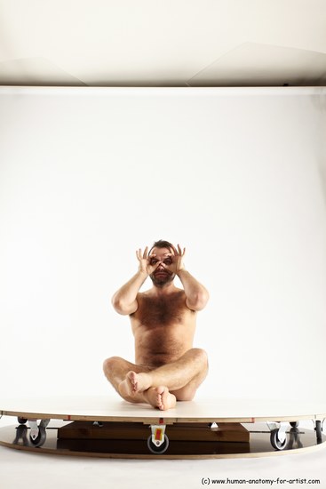 Nude Man White Sitting poses - simple Average Short Brown Sitting poses - ALL Multi angles poses Realistic