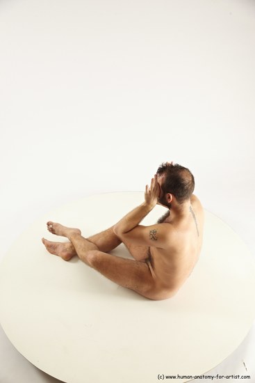 Nude Man White Sitting poses - simple Average Short Brown Sitting poses - ALL Multi angles poses Realistic