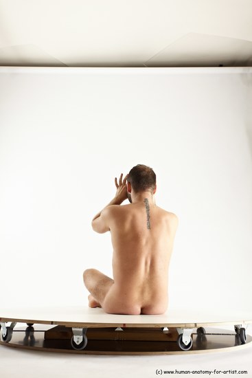 Nude Man White Sitting poses - simple Average Short Brown Sitting poses - ALL Multi angles poses Realistic