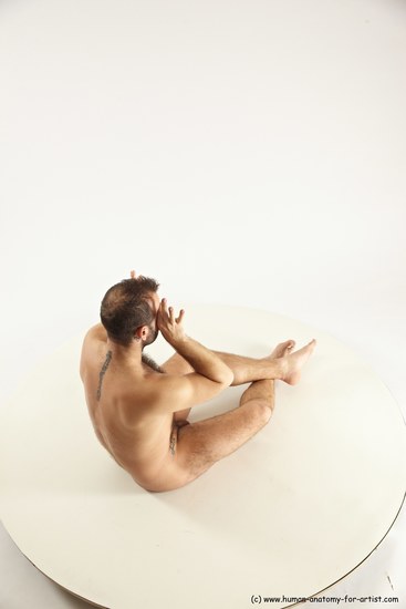 Nude Man White Sitting poses - simple Average Short Brown Sitting poses - ALL Multi angles poses Realistic