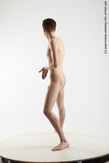 Nude Man White Standing poses - ALL Slim Short Brown Standing poses - simple Realistic