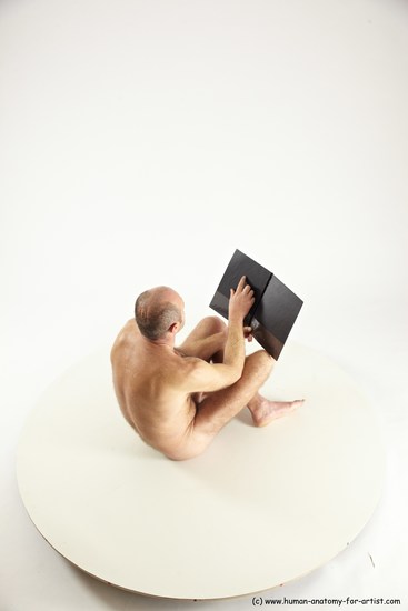 Nude Daily activities Man White Sitting poses - simple Slim Short Brown Sitting poses - ALL Multi angles poses Realistic