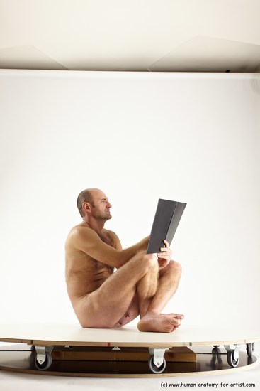 Nude Daily activities Man White Sitting poses - simple Slim Short Brown Sitting poses - ALL Multi angles poses Realistic