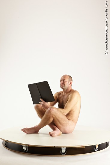 Nude Daily activities Man White Sitting poses - simple Slim Short Brown Sitting poses - ALL Multi angles poses Realistic