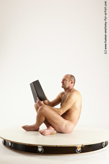 Nude Daily activities Man White Sitting poses - simple Slim Short Brown Sitting poses - ALL Multi angles poses Realistic