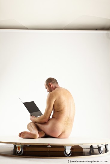 Nude Daily activities Man White Sitting poses - simple Slim Short Brown Sitting poses - ALL Multi angles poses Realistic