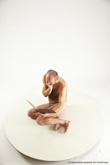 Nude Daily activities Man White Sitting poses - simple Slim Short Brown Sitting poses - ALL Multi angles poses Realistic