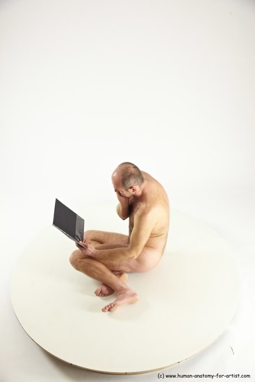 Nude Daily activities Man White Sitting poses - simple Slim Short Brown Sitting poses - ALL Multi angles poses Realistic