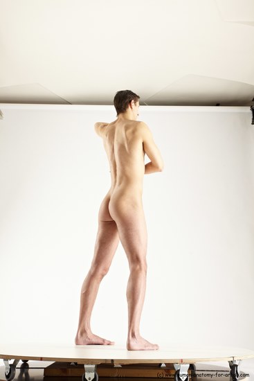 Nude Man White Standing poses - ALL Athletic Short Brown Standing poses - simple Multi angles poses Realistic