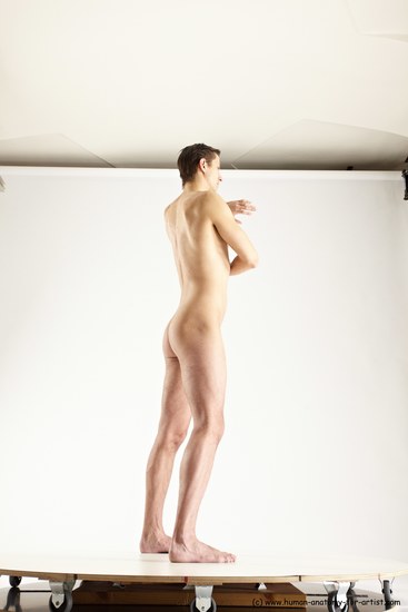 Nude Man White Standing poses - ALL Athletic Short Brown Standing poses - simple Multi angles poses Realistic