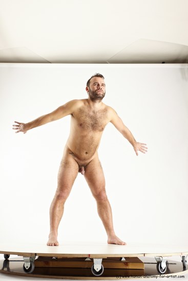 Nude Man White Standing poses - ALL Average Short Brown Standing poses - simple Multi angles poses Realistic