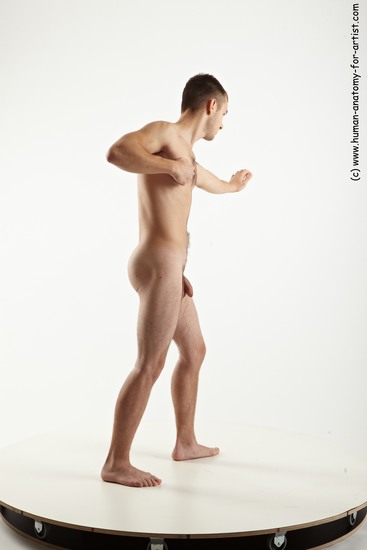 Nude Man White Standing poses - ALL Slim Short Brown Standing poses - simple Realistic