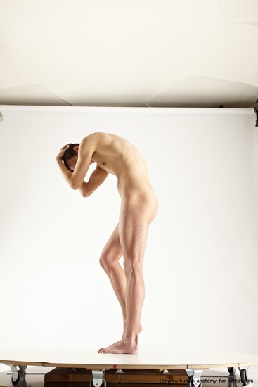 Nude Man White Standing poses - ALL Athletic Short Brown Standing poses - simple Multi angles poses Realistic