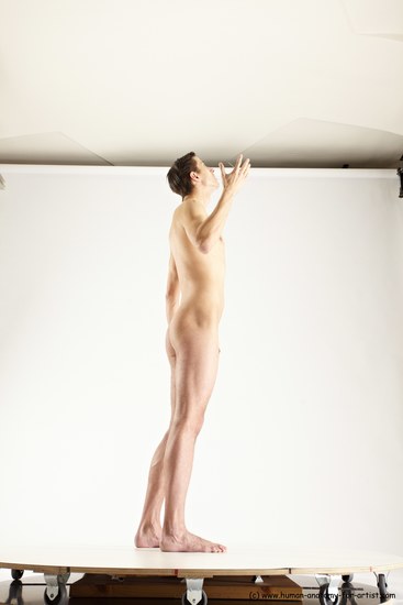 Nude Man White Standing poses - ALL Athletic Short Brown Standing poses - simple Multi angles poses Realistic