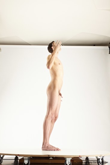 Nude Man White Standing poses - ALL Athletic Short Brown Standing poses - simple Multi angles poses Realistic