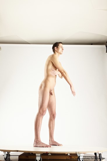 Nude Man White Standing poses - ALL Athletic Short Brown Standing poses - simple Multi angles poses Realistic