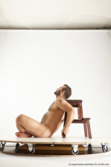 Nude Man White Sitting poses - simple Average Short Brown Sitting poses - ALL Multi angles poses Realistic