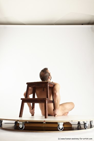 Nude Man White Sitting poses - simple Average Short Brown Sitting poses - ALL Multi angles poses Realistic