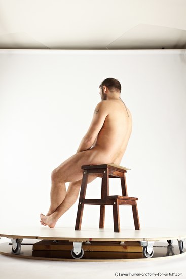 Nude Man White Sitting poses - simple Average Short Brown Sitting poses - ALL Multi angles poses Realistic