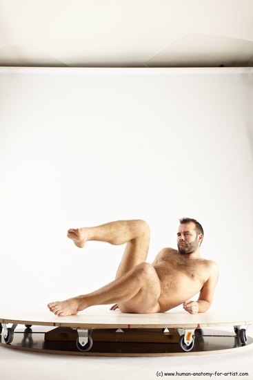 Nude Man White Laying poses - ALL Average Short Brown Laying poses - on side Multi angles poses Realistic