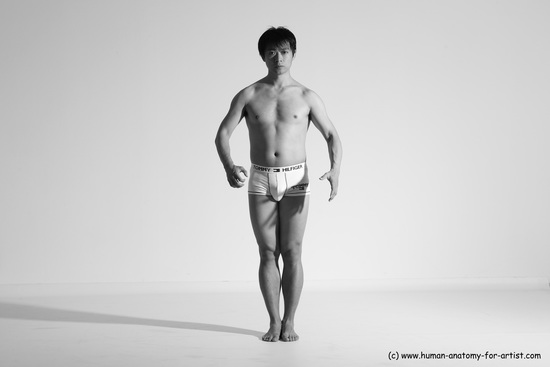 Underwear Martial art Man Asian Moving poses Average Short Black Dynamic poses Academic