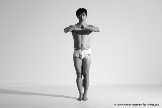 Underwear Martial art Man Asian Moving poses Average Short Black Dynamic poses Academic