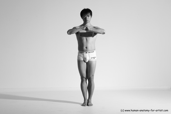 Underwear Martial art Man Asian Moving poses Average Short Black Dynamic poses Academic