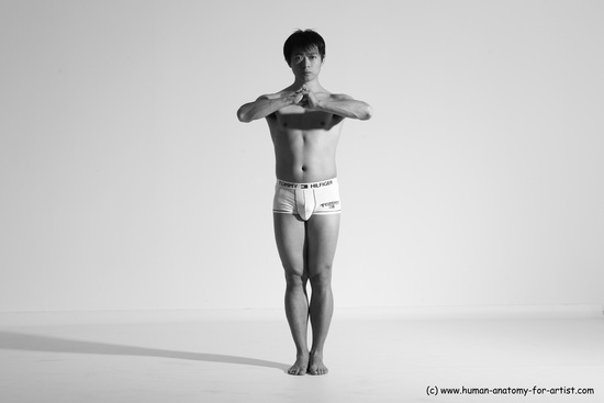 Underwear Martial art Man Asian Moving poses Average Short Black Dynamic poses Academic