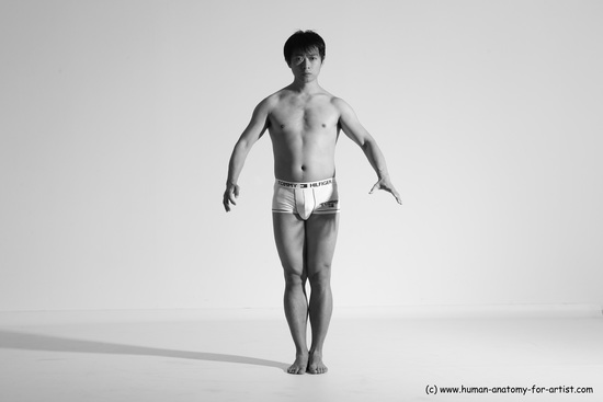 Underwear Martial art Man Asian Moving poses Average Short Black Dynamic poses Academic