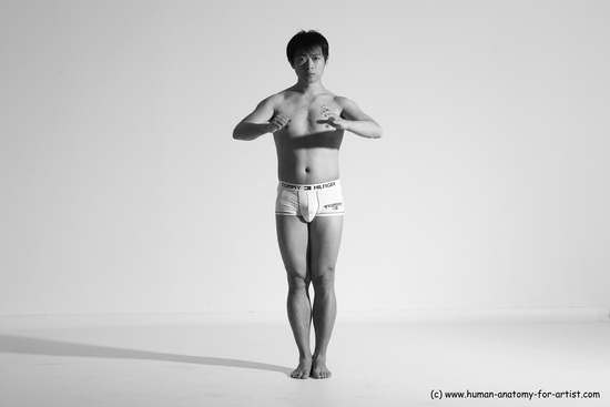 Underwear Martial art Man Asian Moving poses Average Short Black Dynamic poses Academic