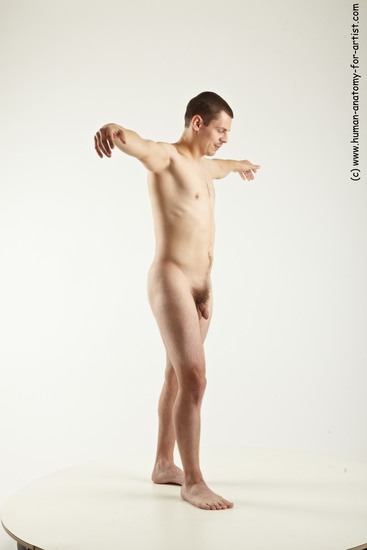 Nude Man White Standing poses - ALL Slim Short Brown Standing poses - simple Realistic