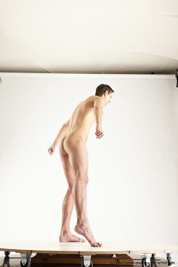 Nude Man White Standing poses - ALL Athletic Short Brown Standing poses - simple Multi angles poses Realistic