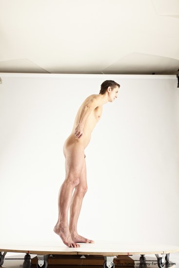 Nude Man White Standing poses - ALL Athletic Short Brown Standing poses - simple Multi angles poses Realistic