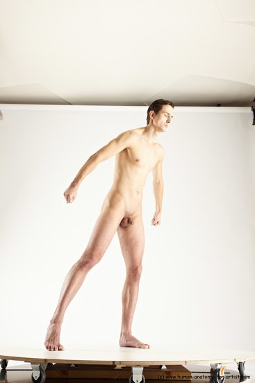 Nude Man White Standing poses - ALL Athletic Short Brown Standing poses - simple Multi angles poses Realistic